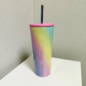Corkcicle Rainbow Unicorn 24 oz Insulated Cold Cup Tumbler with Straw Lid